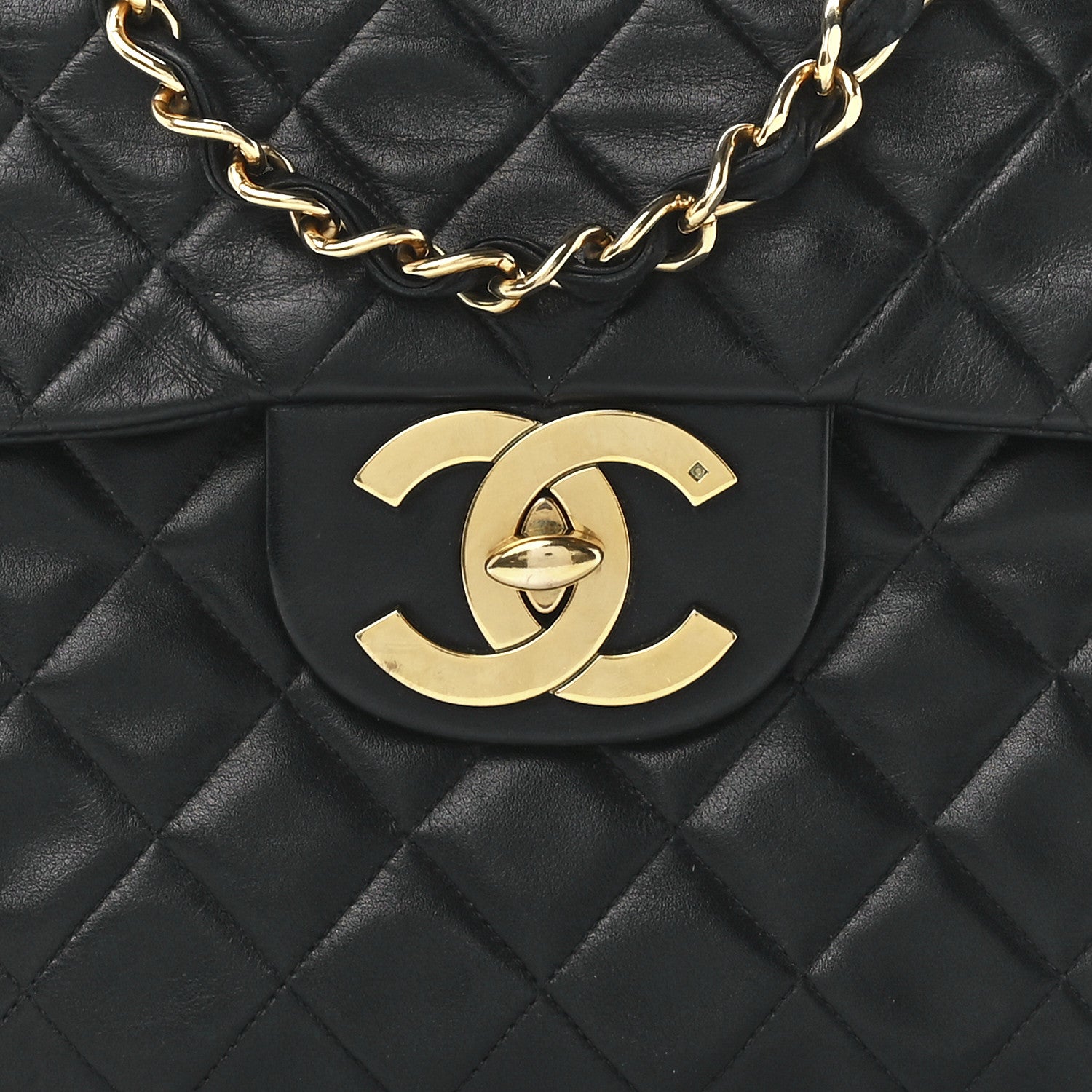 Chanel Lambskin Quilted XL Jumbo Single Flap Black 9 of 12