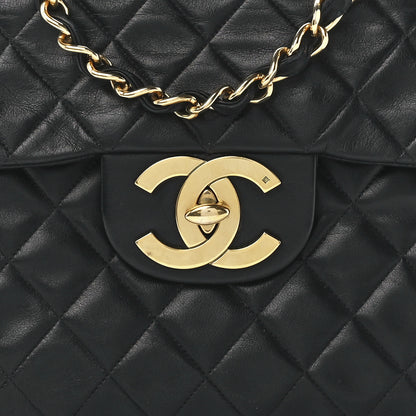 Chanel Lambskin Quilted XL Jumbo Single Flap Black 9 of 12