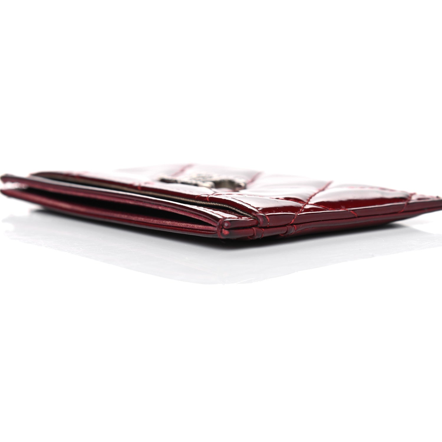 Chanel Patent Quilted Brilliant Card Holder Red 10 of 14