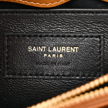 Saint Laurent Calfskin Y Quilted Monogram Small Loulou Chain Satchel Dark Natural 4 of 10