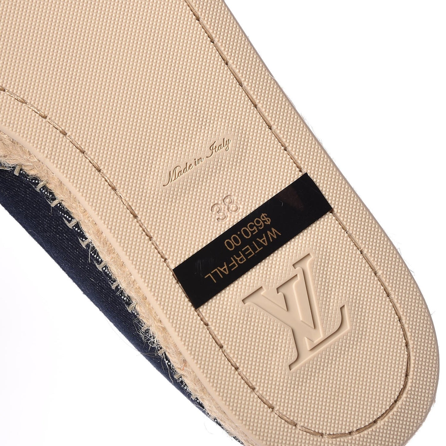 Canvas Waterfall Espadrille Flats 38 Marine