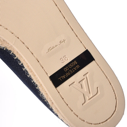 Louis Vuitton Canvas Waterfall Espadrille Flats 38 Marine 7 of 10