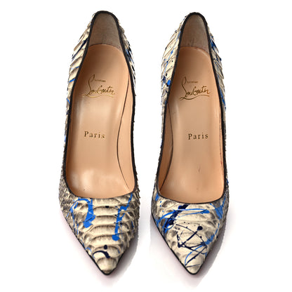 Christian Louboutin Python Vulcano So Kate 120 Pumps 38 Blue 5 of 12