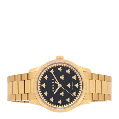 Gucci Stainless Steel 38mm G-Timeless Bee Automatic Watch Black 2 of 5