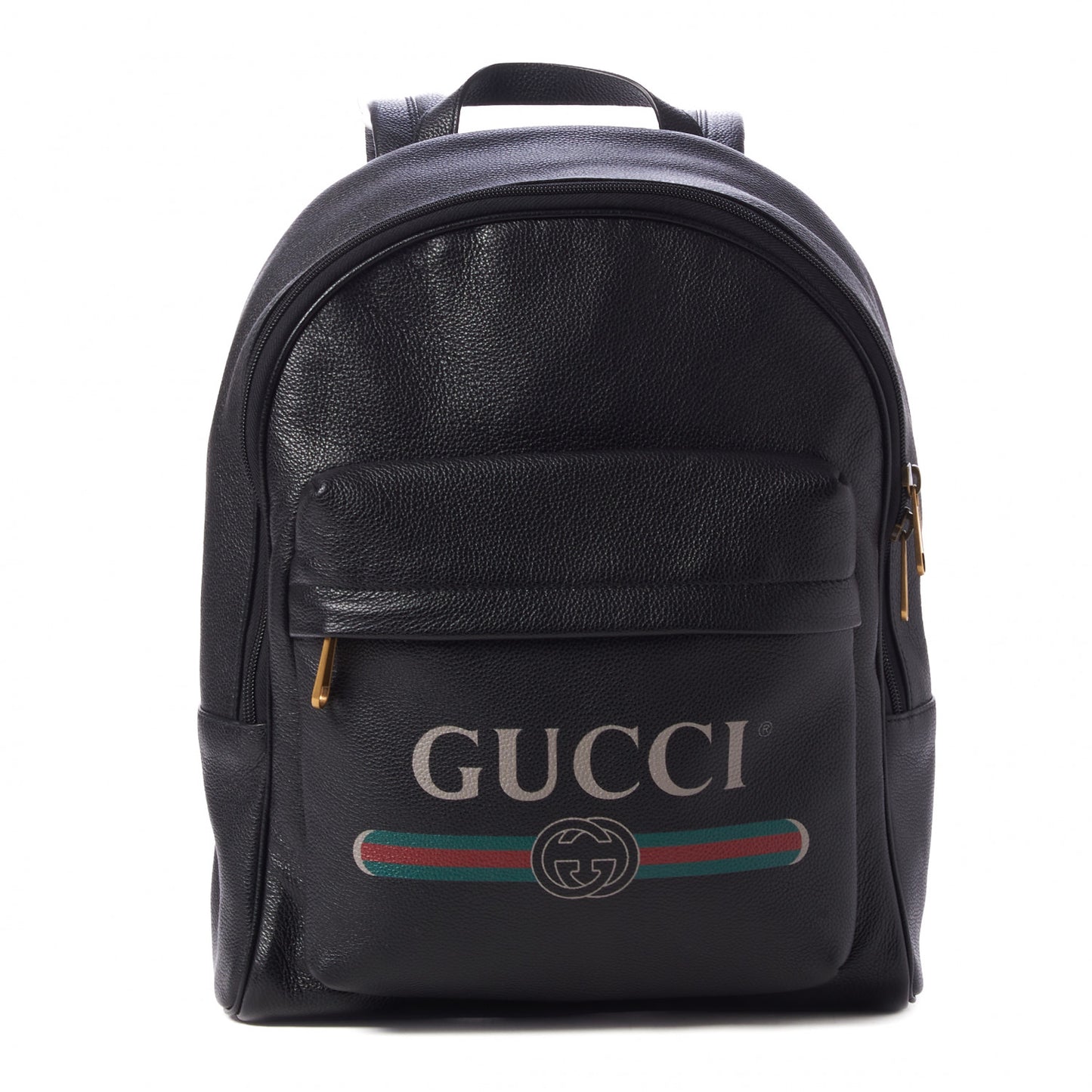 Calfskin Logo Day Backpack Black