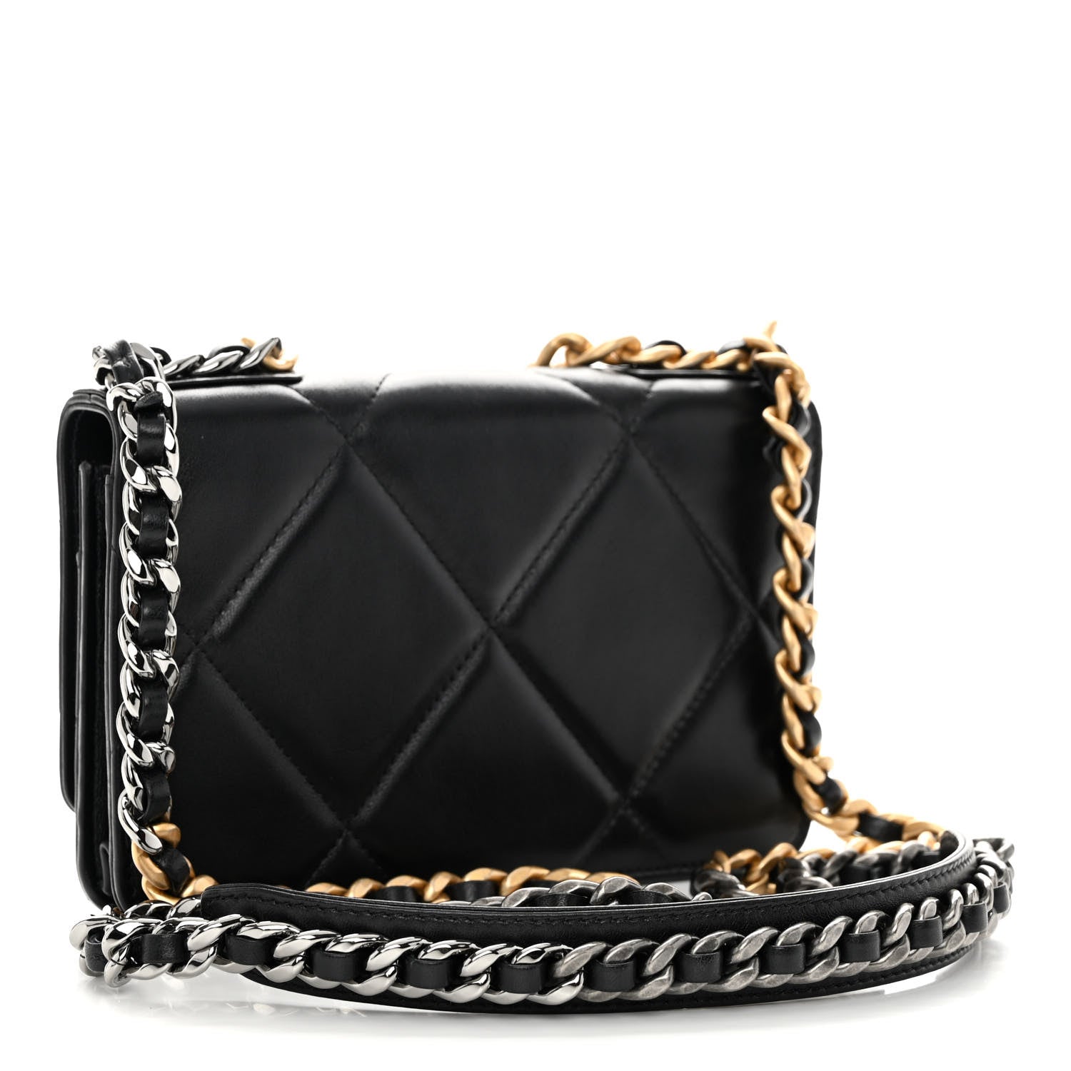 Chanel Lambskin Quilted Chanel 19 Wallet On Chain WOC Black 3 of 13