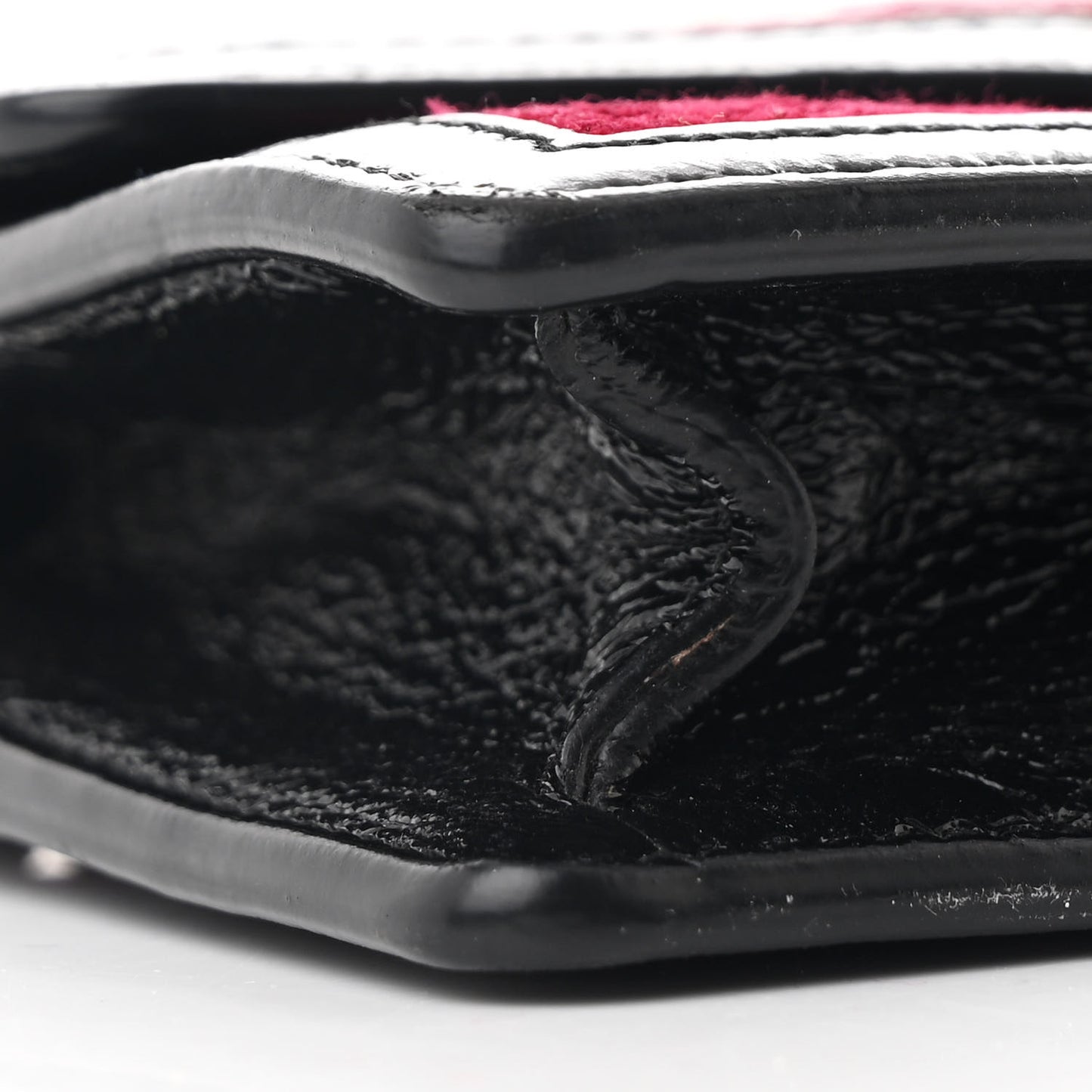 Velvet GG Monogram Super Mini Sylvie Chain Shoulder Bag Red Cipria Black