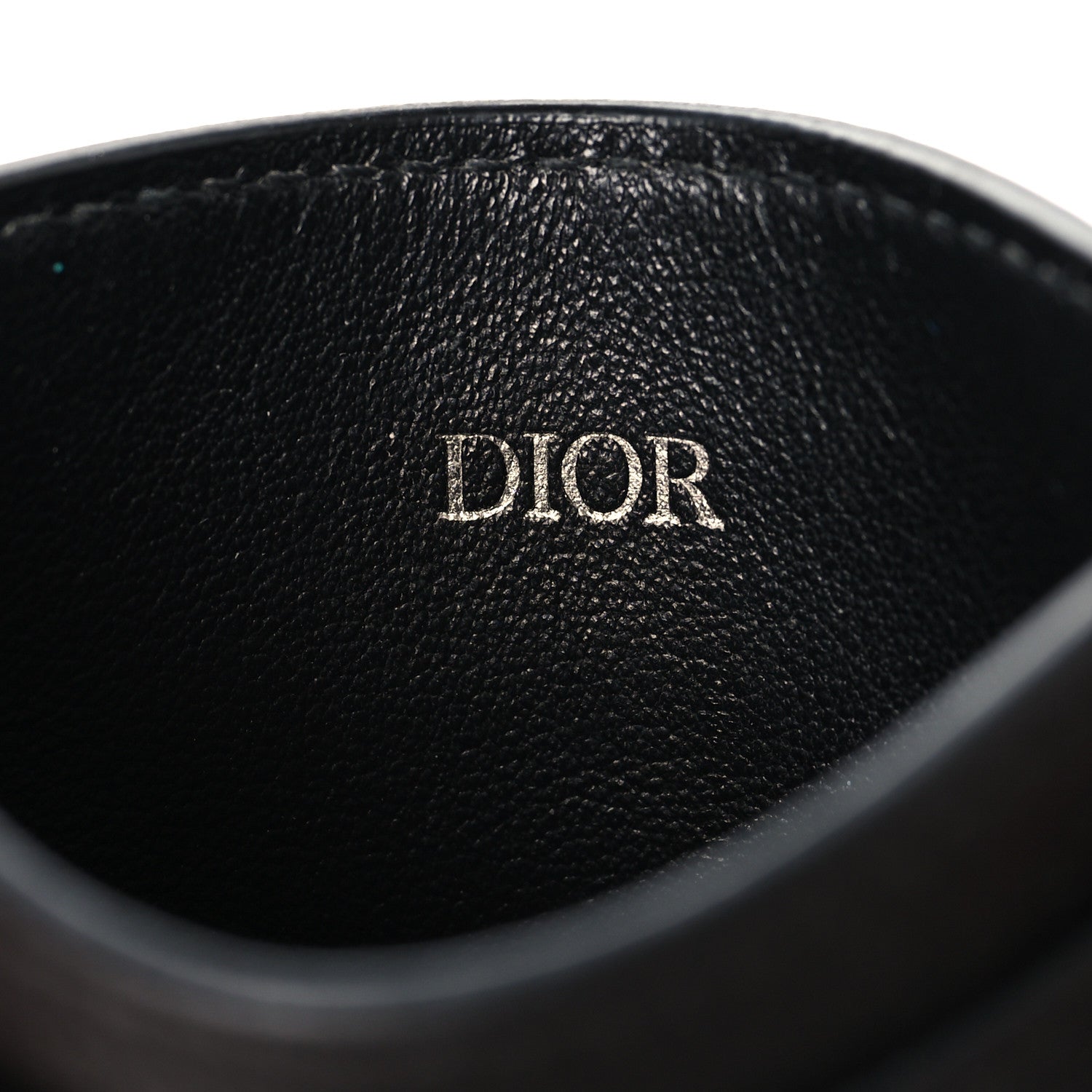 Christian Dior Grained Calfskin Oblique Card Holder Black 6 of 9
