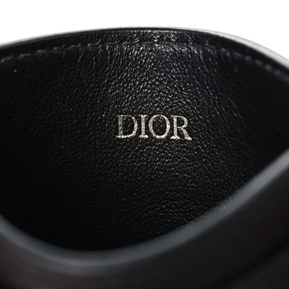 Christian Dior Grained Calfskin Oblique Card Holder Black 6 of 9