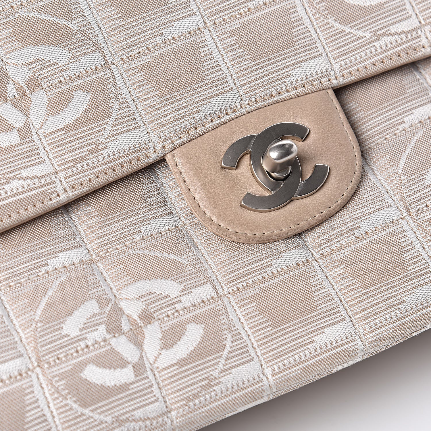 Chanel Nylon Medium Travel Flap Light Beige 14 of 16