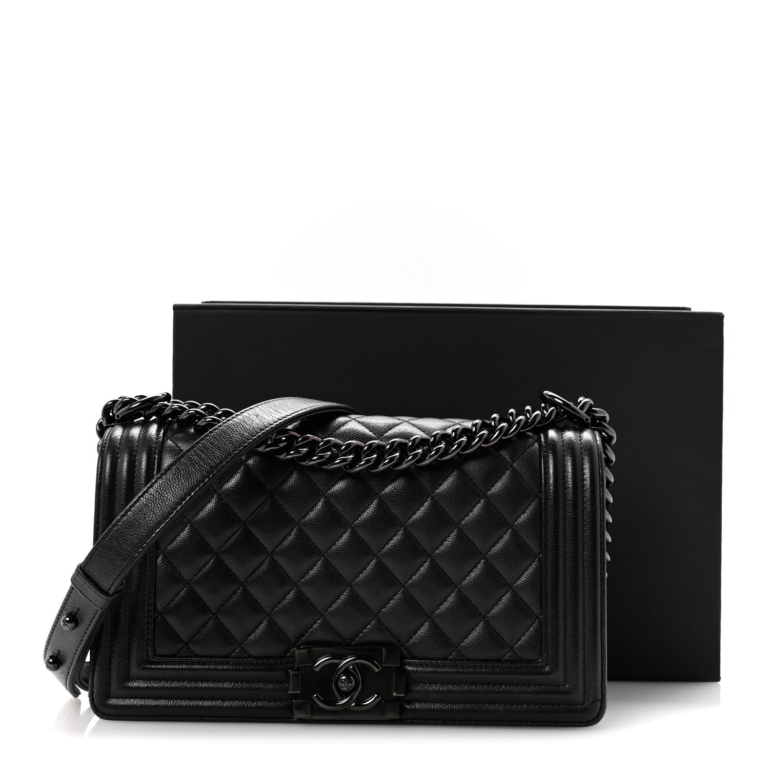 Chanel Caviar Quilted Medium Boy Flap So Black 13 of 13