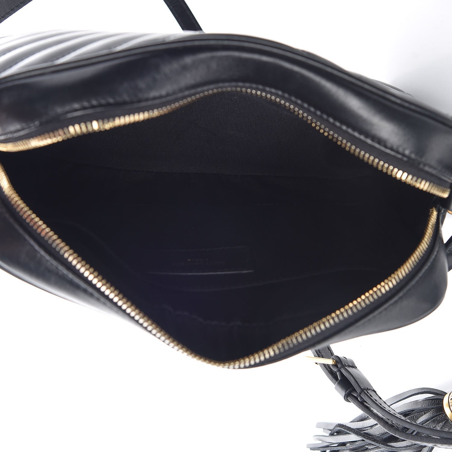 Saint Laurent Calfskin Matelasse Monogram Lou Camera Bag Black 8 of 13