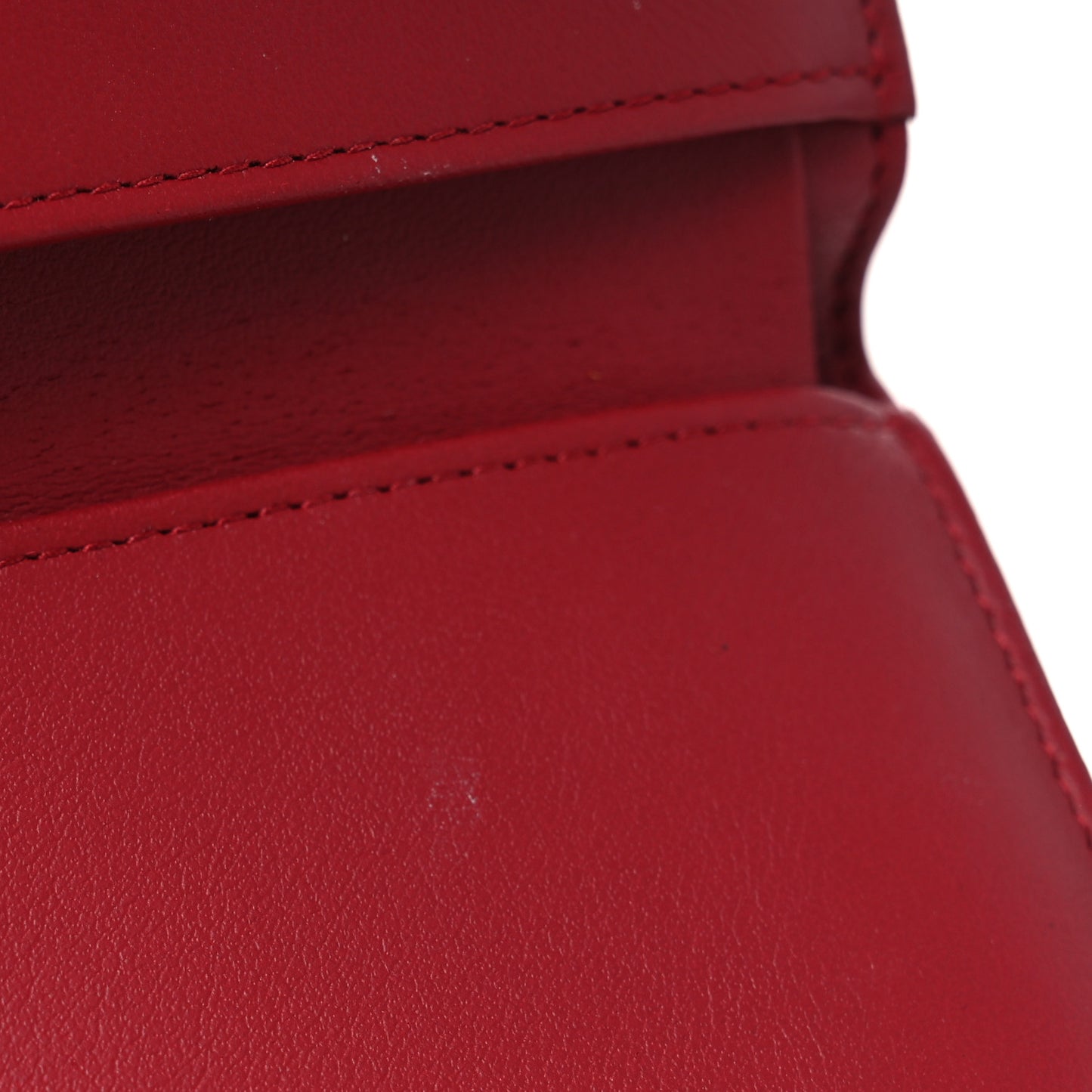 Caviar Quilted Compact Flap Wallet Dark Red