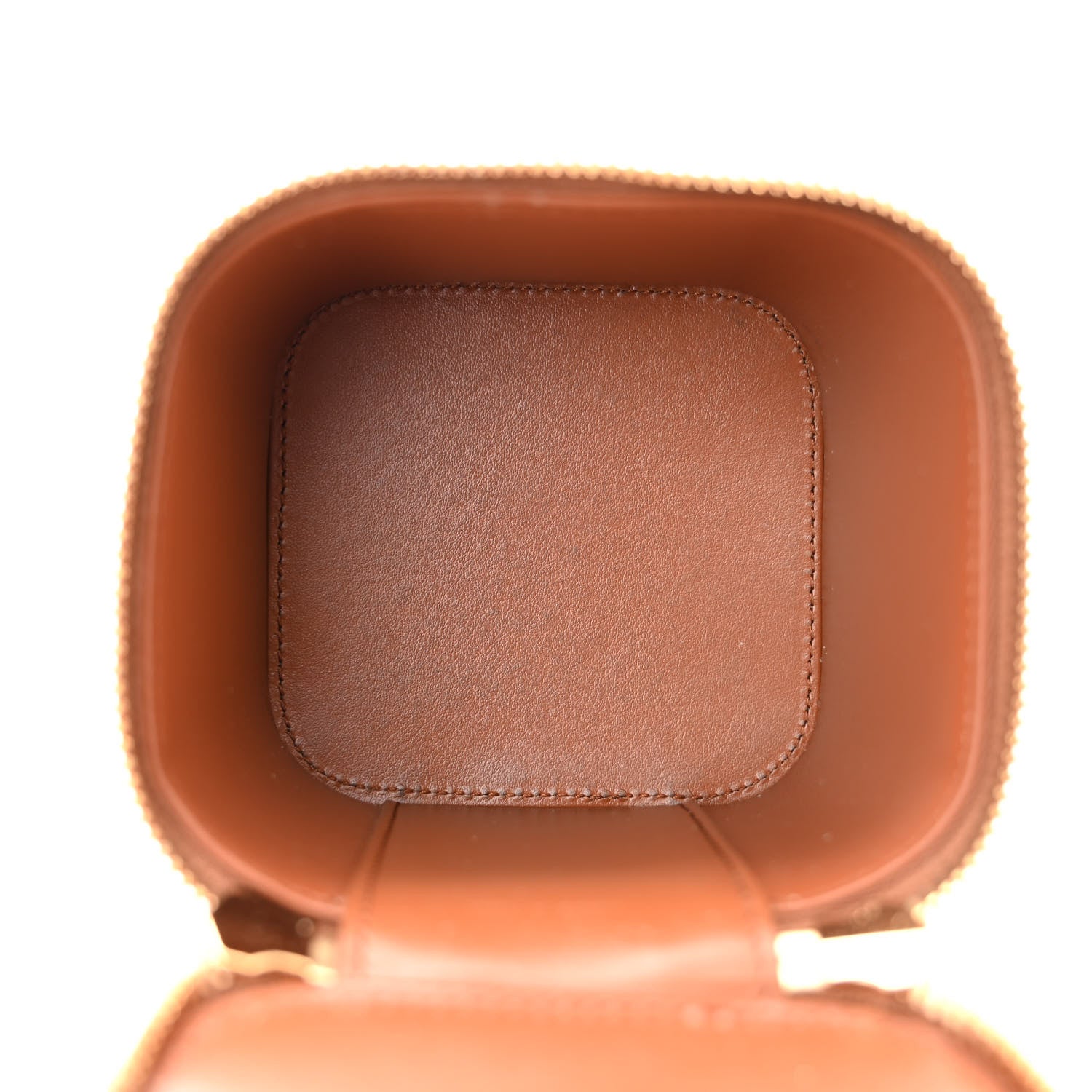 Celine Smooth Calfskin Cuir Triomphe Mini Vanity Case Tan 5 of 16