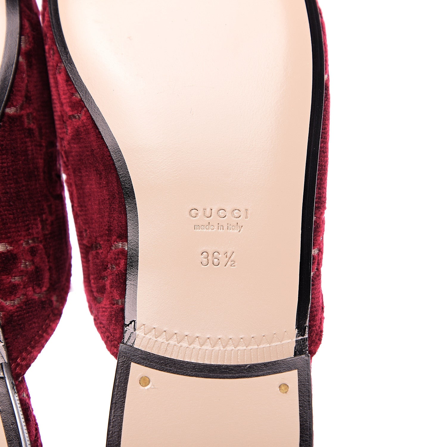 Gucci Velvet GG Monogram Womens Princetown Slippers 36.5 Red Cipria 9 of 10