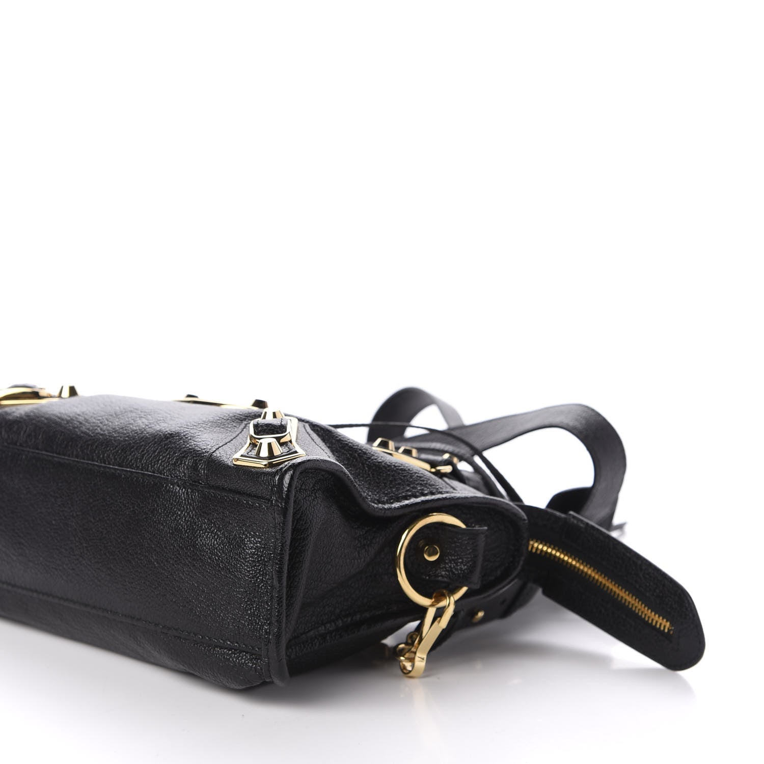 Balenciaga Chevre Gold Metallic Edge Hardware Mini City Black 8 of 12
