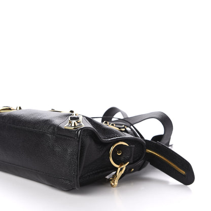 Balenciaga Chevre Gold Metallic Edge Hardware Mini City Black 8 of 12