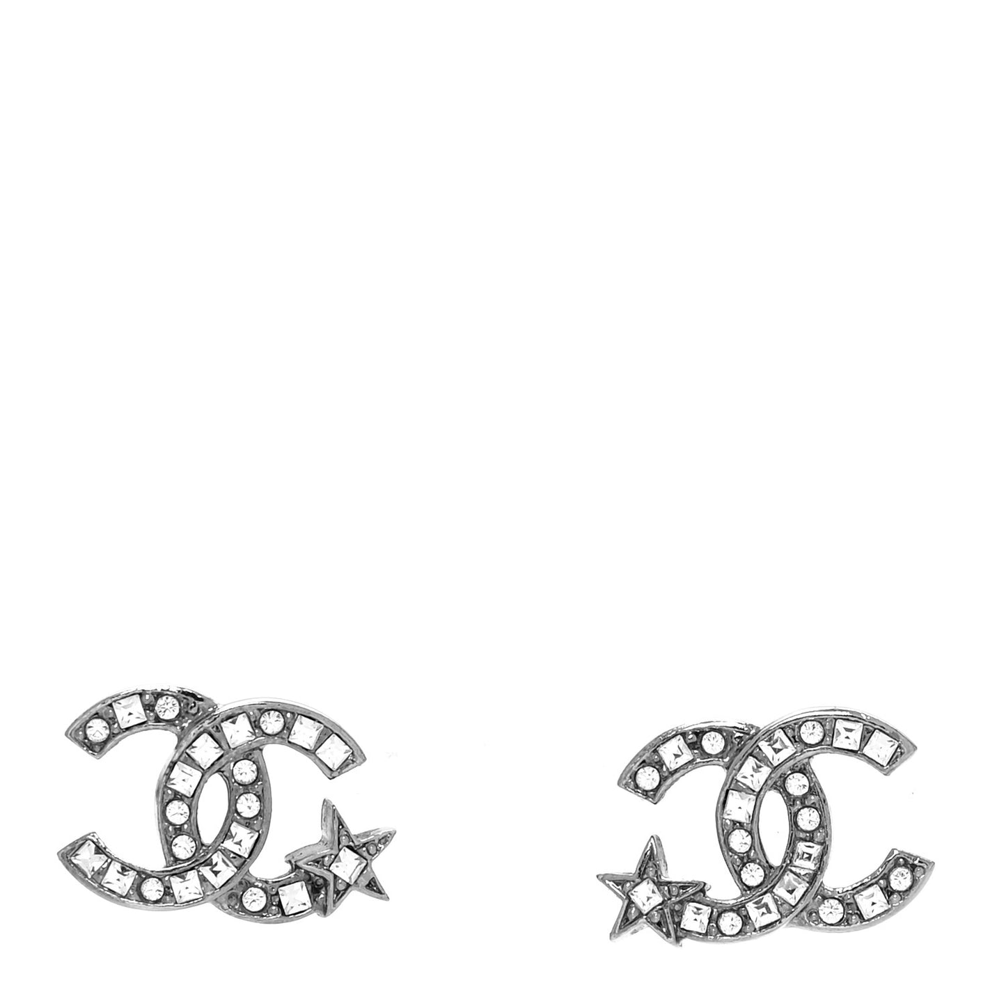 Crystal CC Starfall Earrings Silver