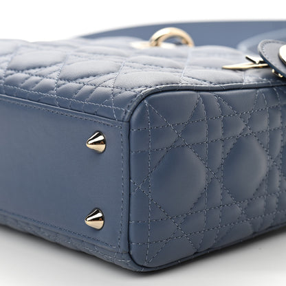 Christian Dior Lambskin Cannage Small My Lady Dior Blue Grey 9 of 10