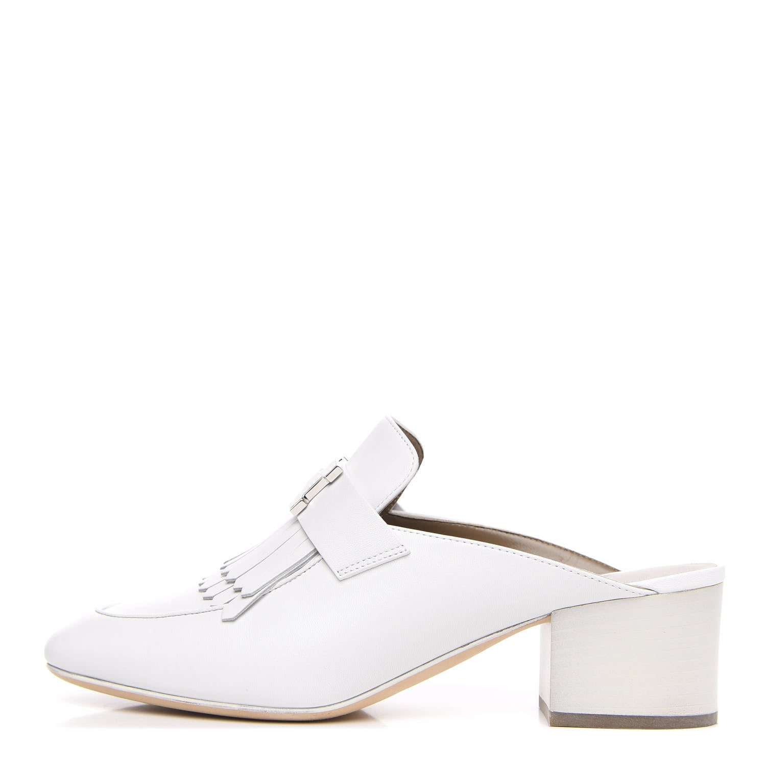 Hermes Goatskin Tuileries Mules 37 White 1 of 9