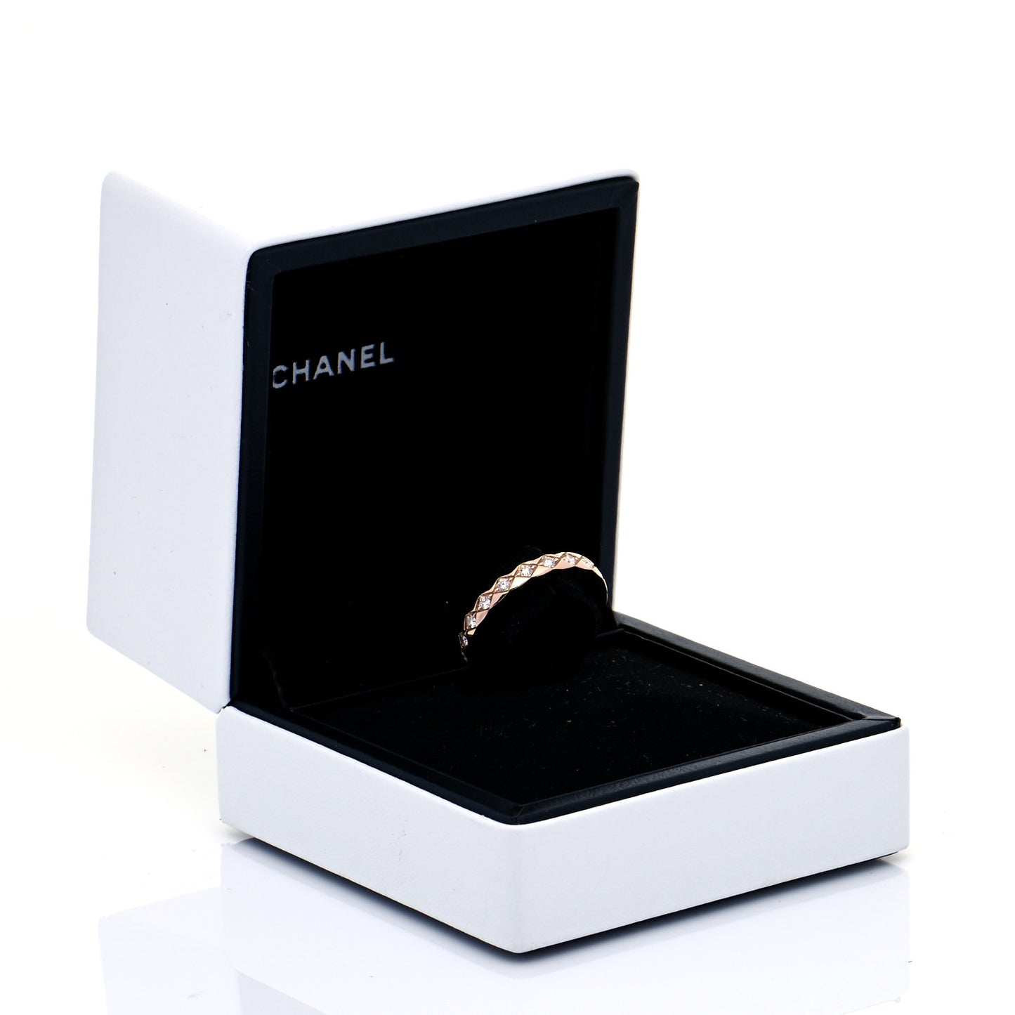 18K Beige Gold Diamond Mini Coco Crush Ring 55 7.25