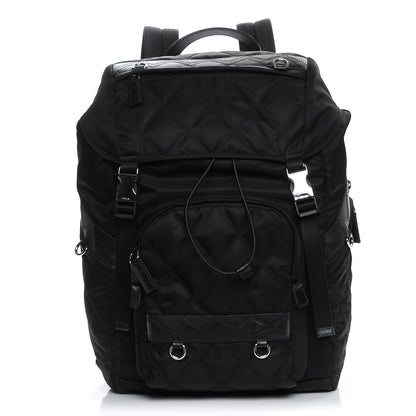 Prada Nylon Impunturato Double Buckle Backpack Black 1 of 9