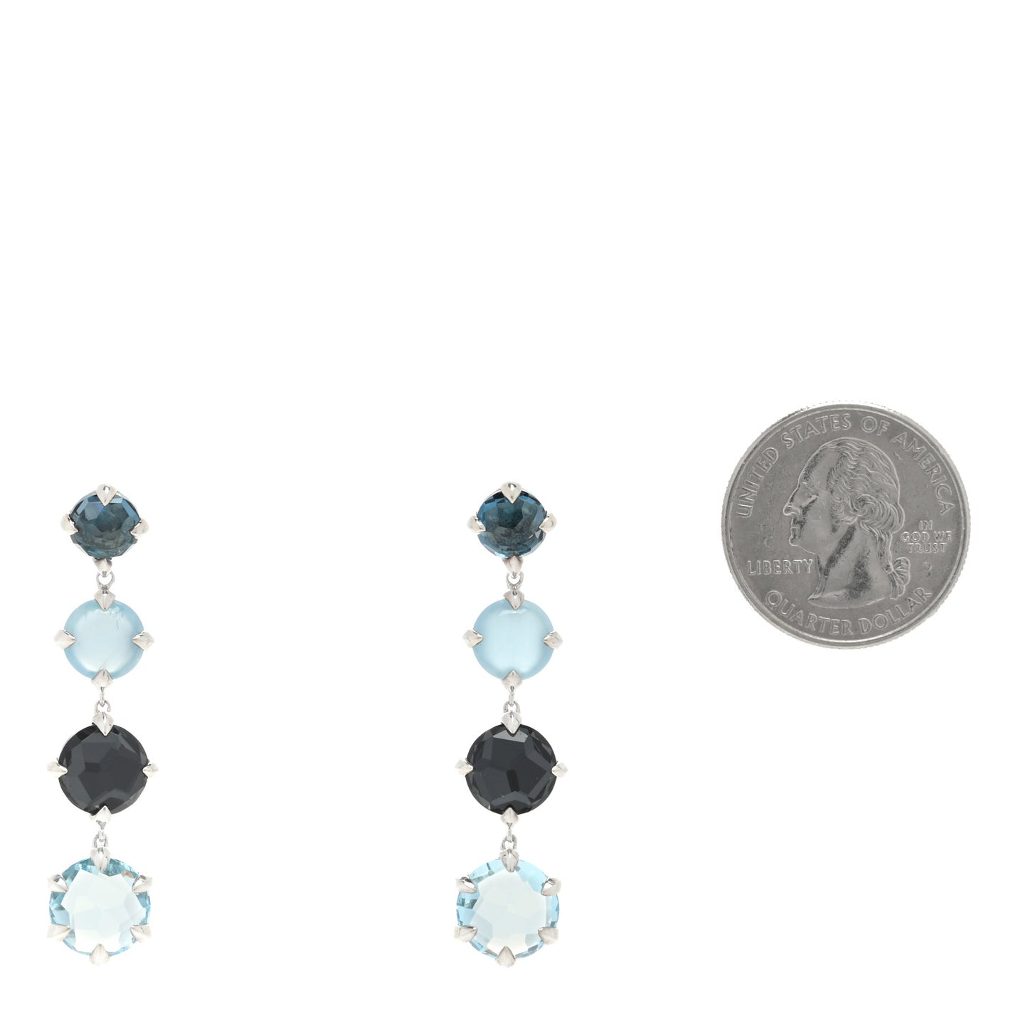 Sterling Silver Hampton Blue Topaz Aquamarine Grey Orchid Chatelaine Drop Earrings