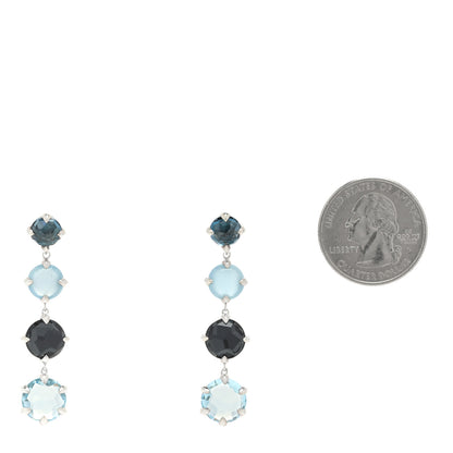 David Yurman Sterling Silver Hampton Blue Topaz Aquamarine Grey Orchid Chatelaine Drop Earrings 2 of 3