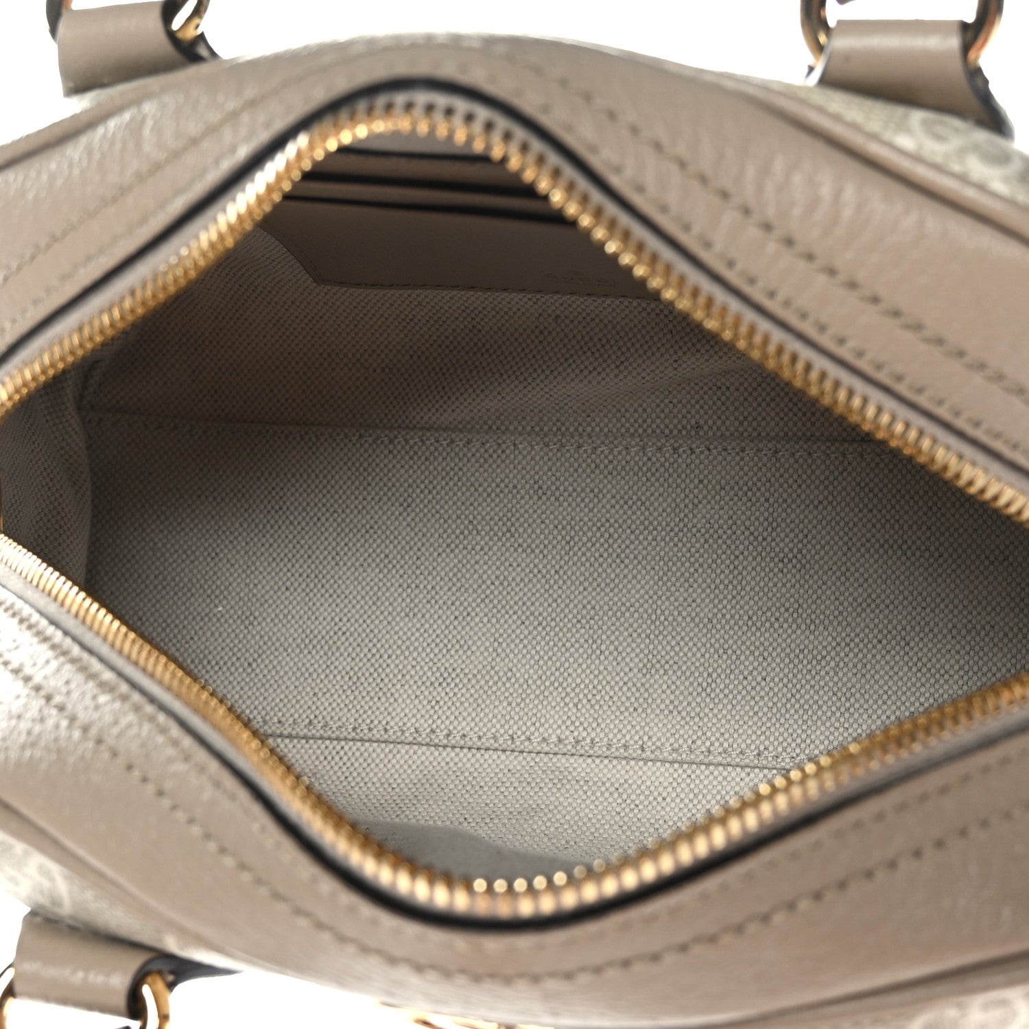 Gucci GG Supreme Monogram Textured Dollar Calfskin Web Mini Ophidia Top Handle Bowler Bag Beige Mystic White Oatmeal 4 of 10