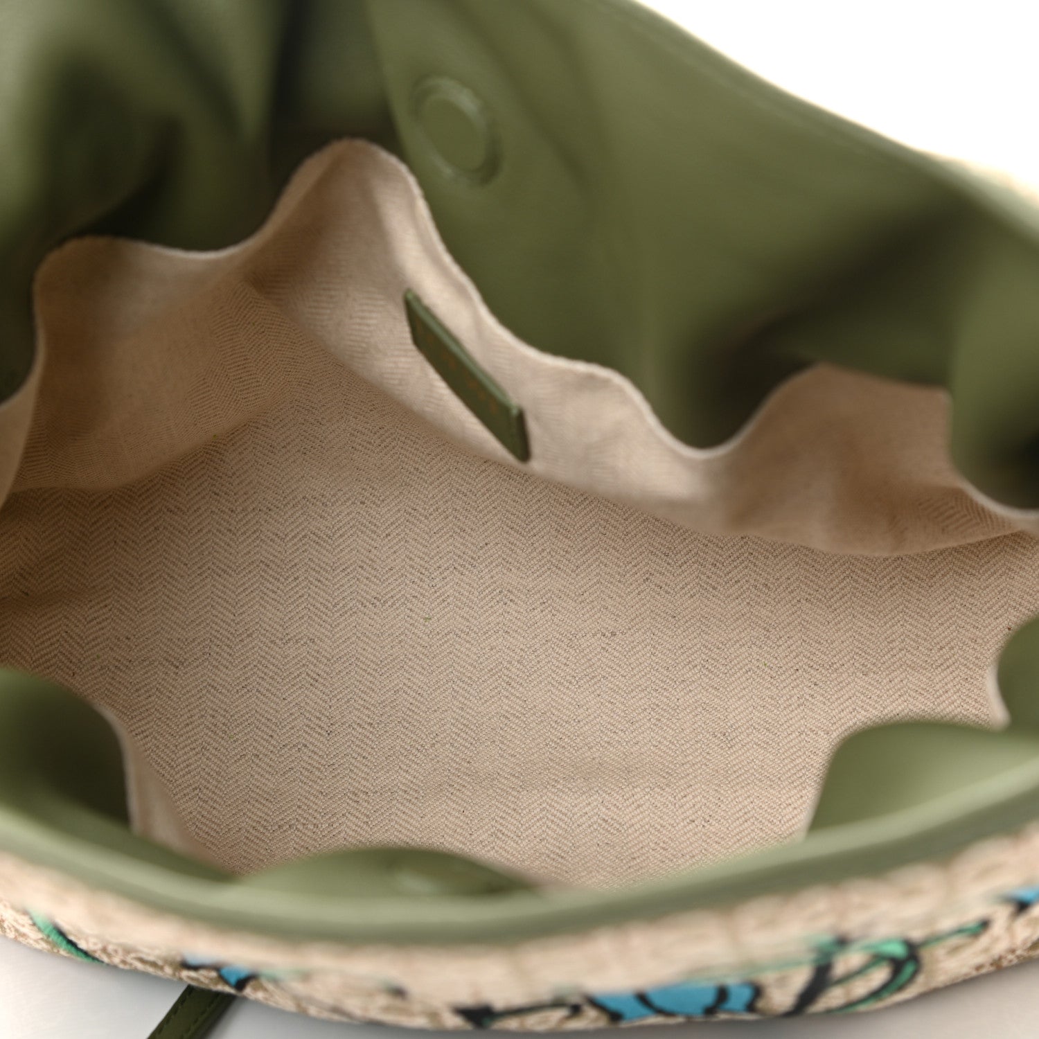 Loewe Canvas Calfskin Flamenco Knot Bag Green 5 of 10