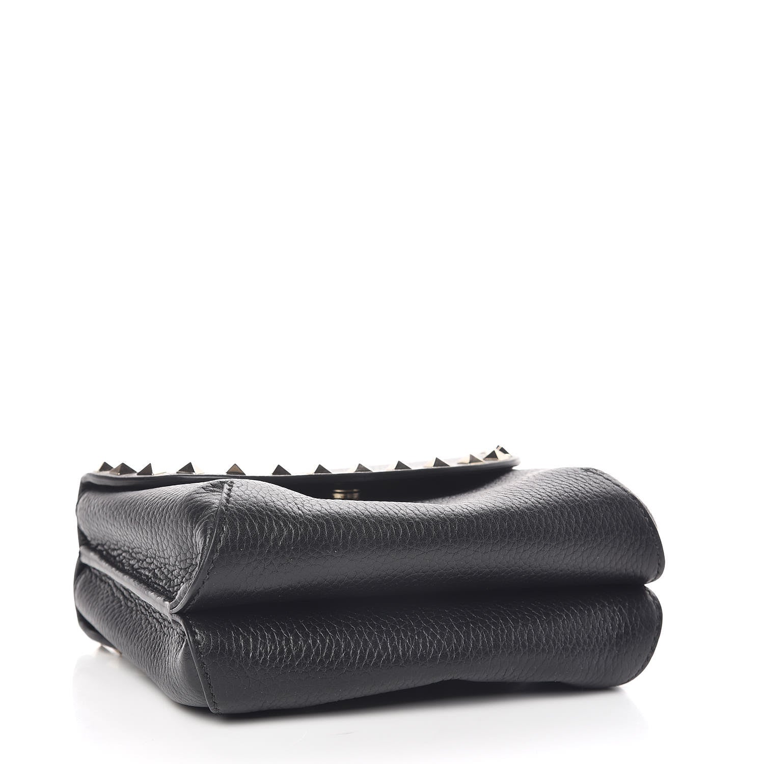 Valentino Garavani Pebbled Calfskin Rockstud Pouch On Chain Black 4 of 10