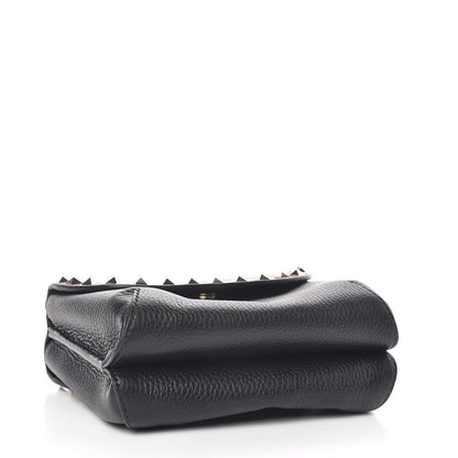 Valentino Garavani Pebbled Calfskin Rockstud Pouch On Chain Black 4 of 10
