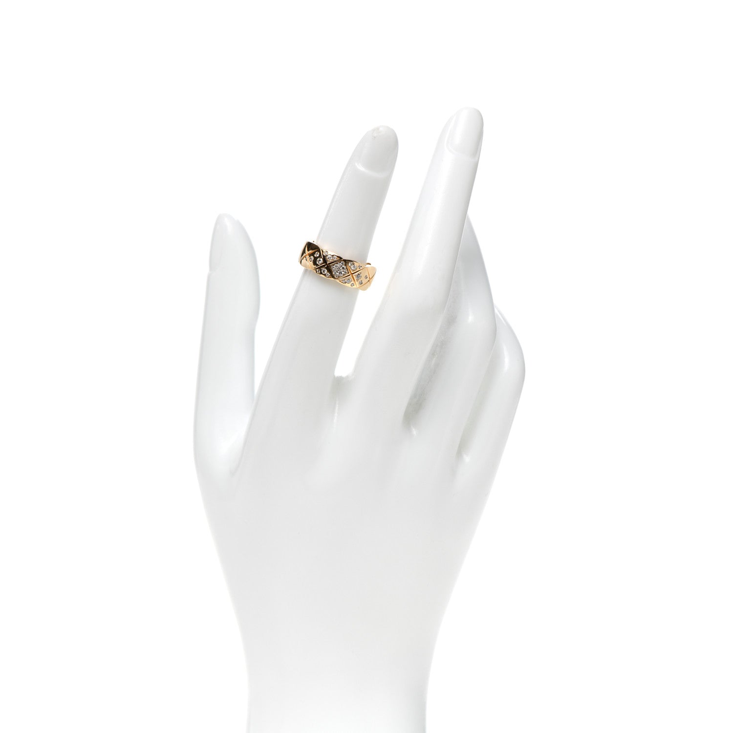 Chanel 18K Yellow Gold Diamond Small Coco Crush Ring 49 4.75 2 of 6