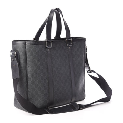 Gucci GG Supreme Monogram Tote Black Grey 2 of 8