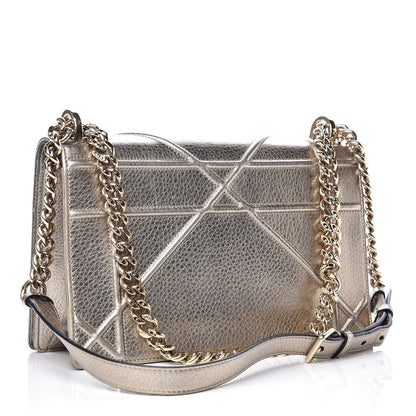 Christian Dior Metallic Grained Calfskin Medium Diorama Flap Bag Gold 3 of 15