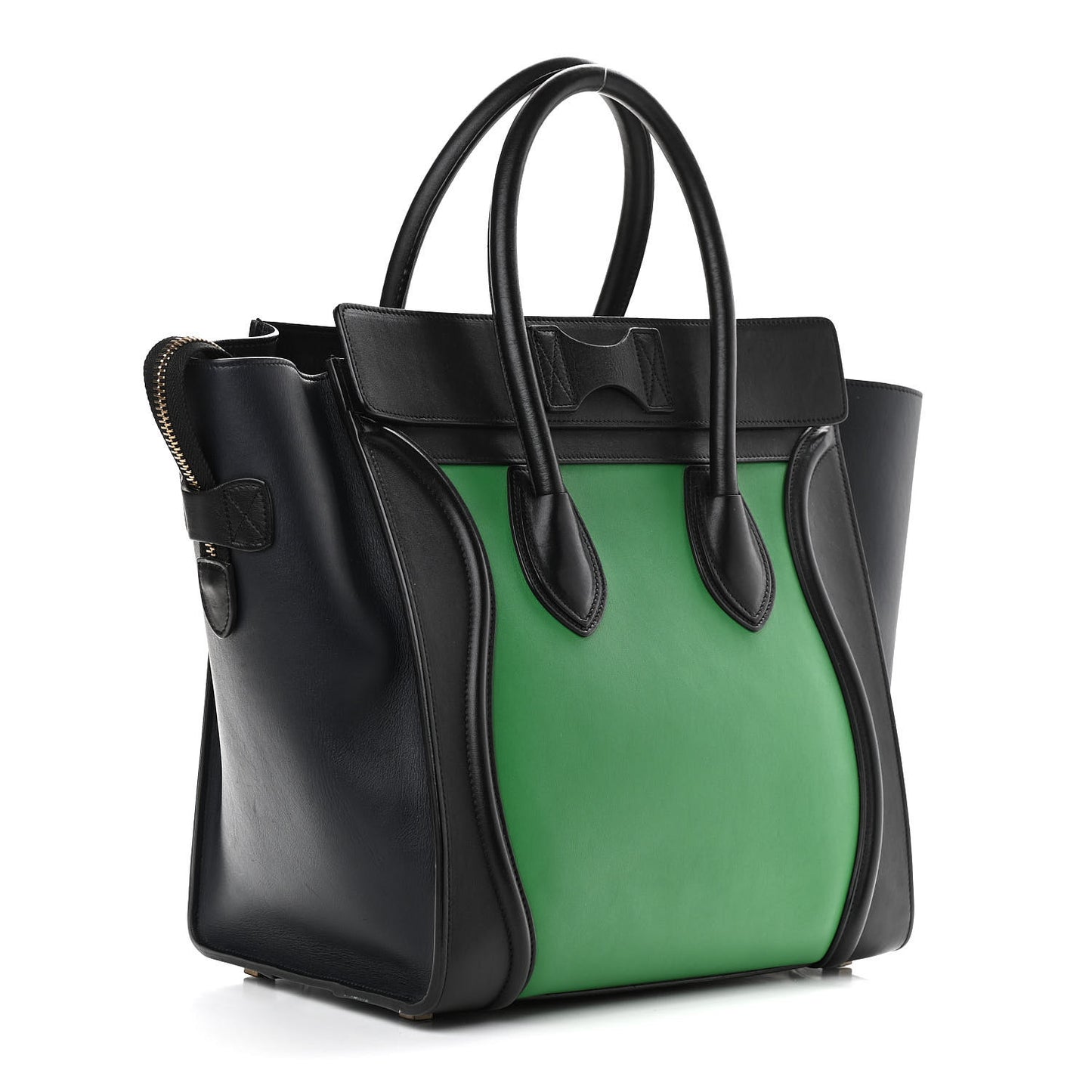 Smooth Calfskin Mini Bi-Color Luggage Grass