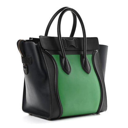 Celine Smooth Calfskin Mini Bi-Color Luggage Grass 3 of 11