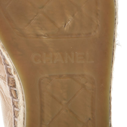 Chanel Lambskin CC Espadrilles 36 Beige Black 7 of 11