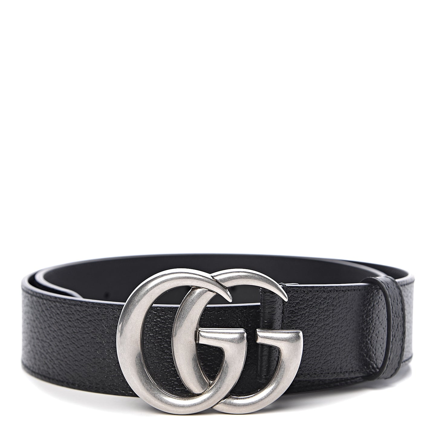 Textured Dollar Calfskin Nickel Double G 40mm Belt 90 36 Black
