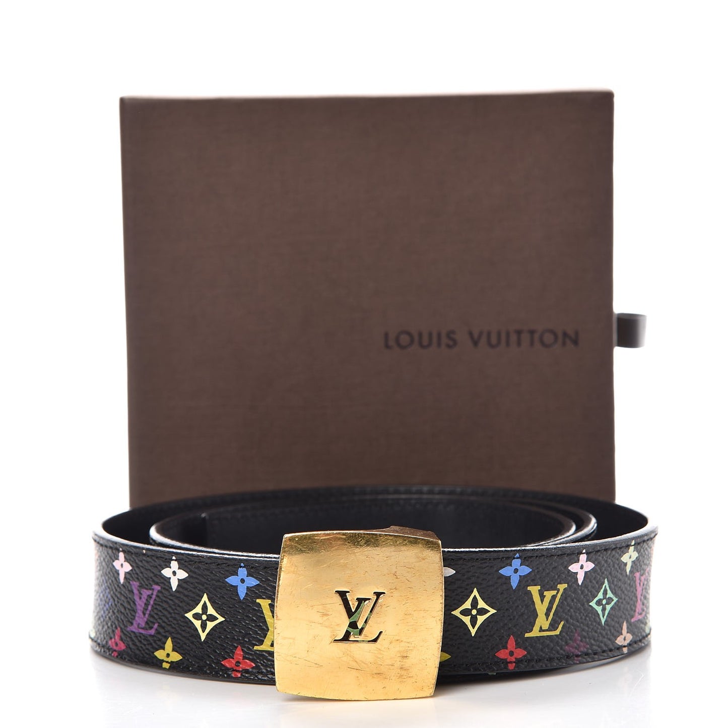 Monogram Multicolor LV Cut Reversible Belt 85 34 Black