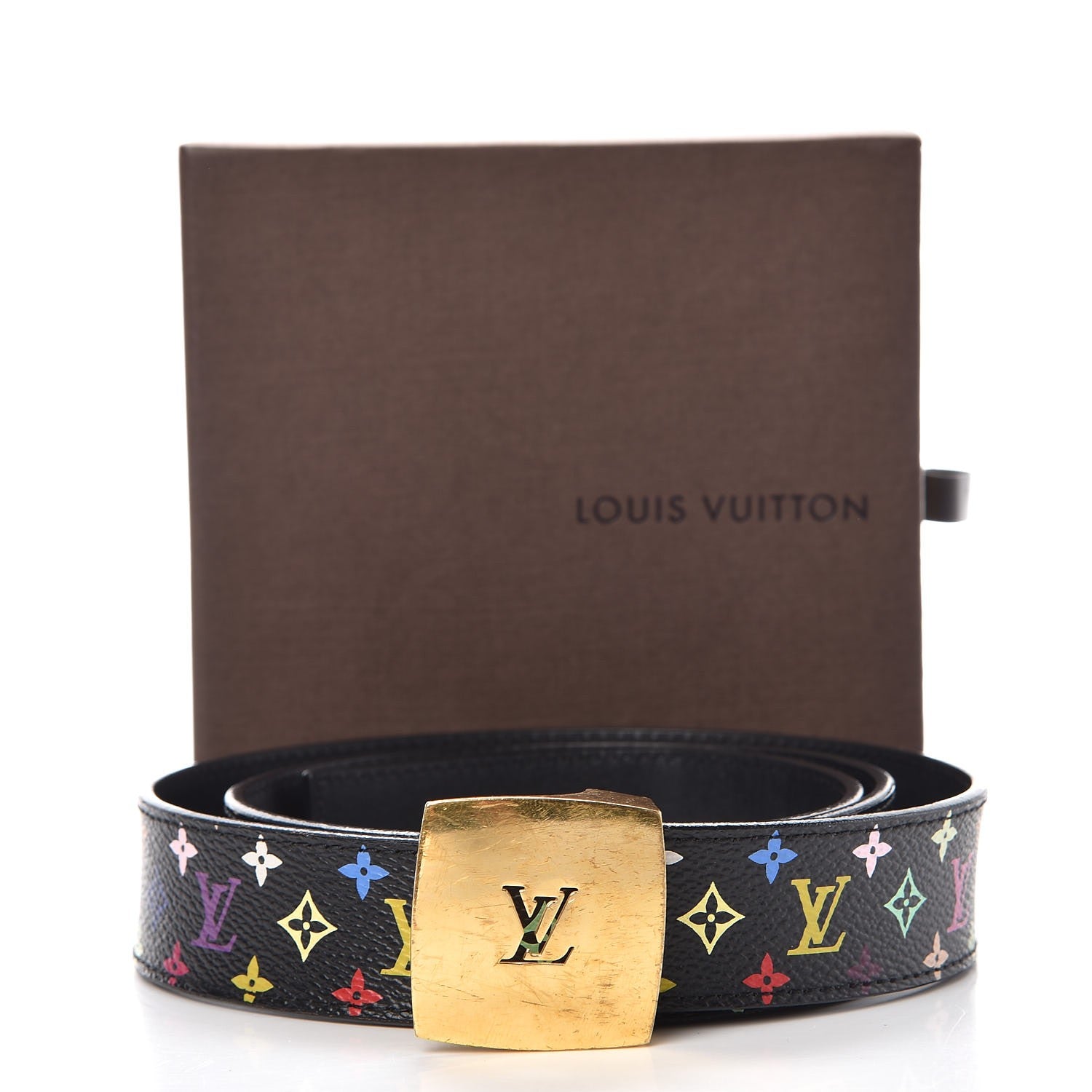 Louis Vuitton Monogram Multicolor LV Cut Reversible Belt 85 34 Black 6 of 6