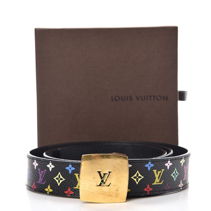 Louis Vuitton Monogram Multicolor LV Cut Reversible Belt 85 34 Black 6 of 6