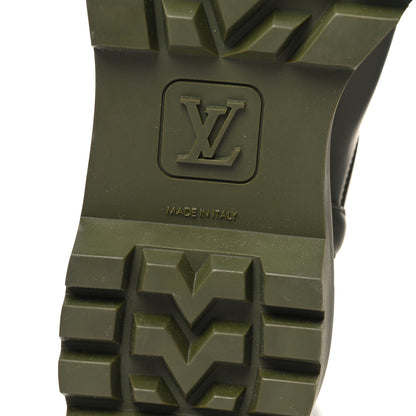 Louis Vuitton Rubber Calfskin Territory Flat Boots 38 Khaki 6 of 9
