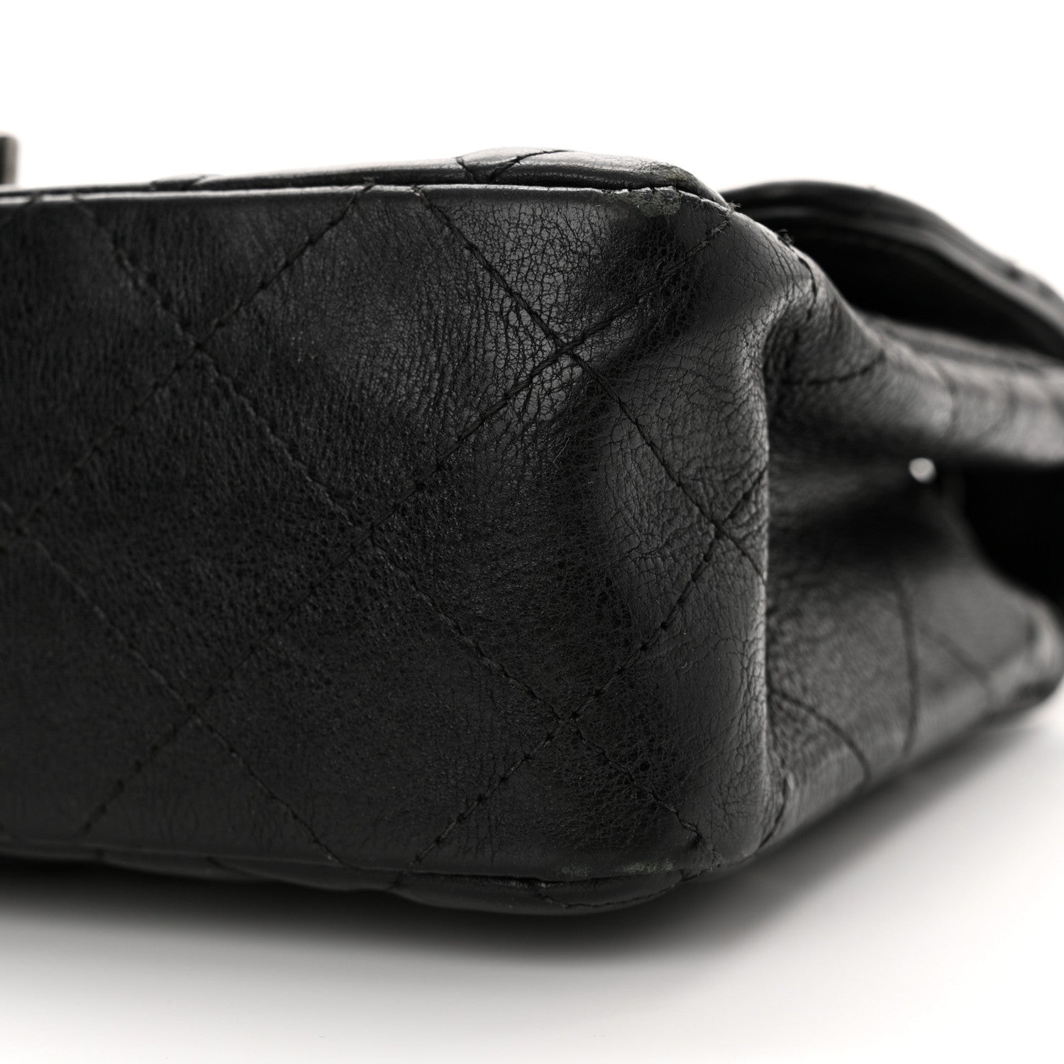 Chanel Crumpled Calfskin Quilted Mini Rectangular Flap So Black 10 of 14