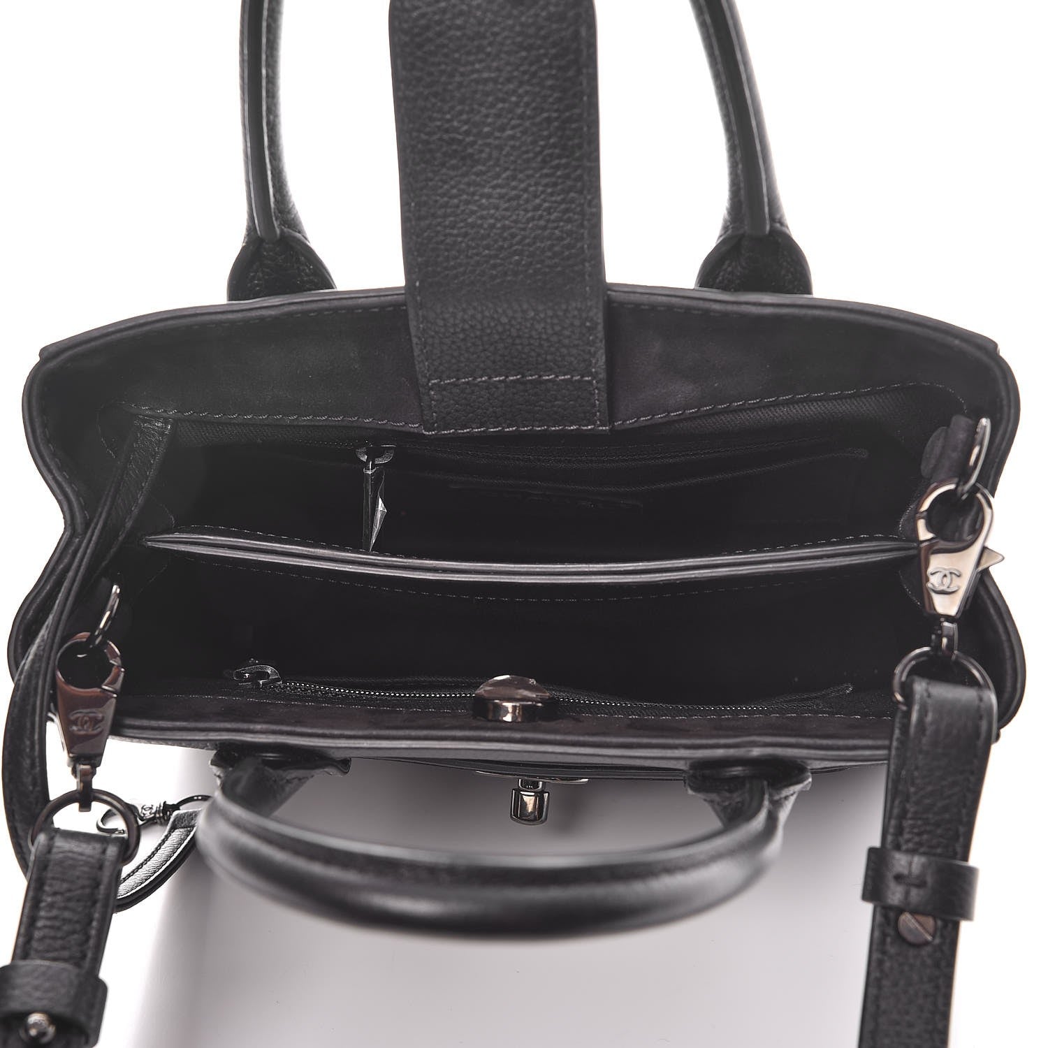 Chanel Nubuck Grained Calfskin Mini Neo Executive Shopper Tote Black 5 of 9