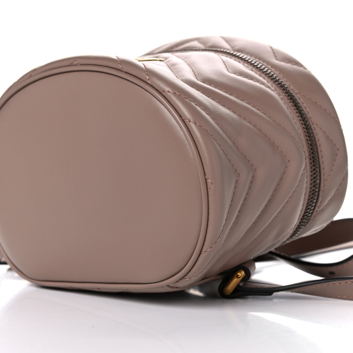 Calfskin Matelasse Mini GG Marmont Round Backpack Porcelain Rose
