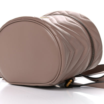 Gucci Calfskin Matelasse Mini GG Marmont Round Backpack Porcelain Rose 9 of 9