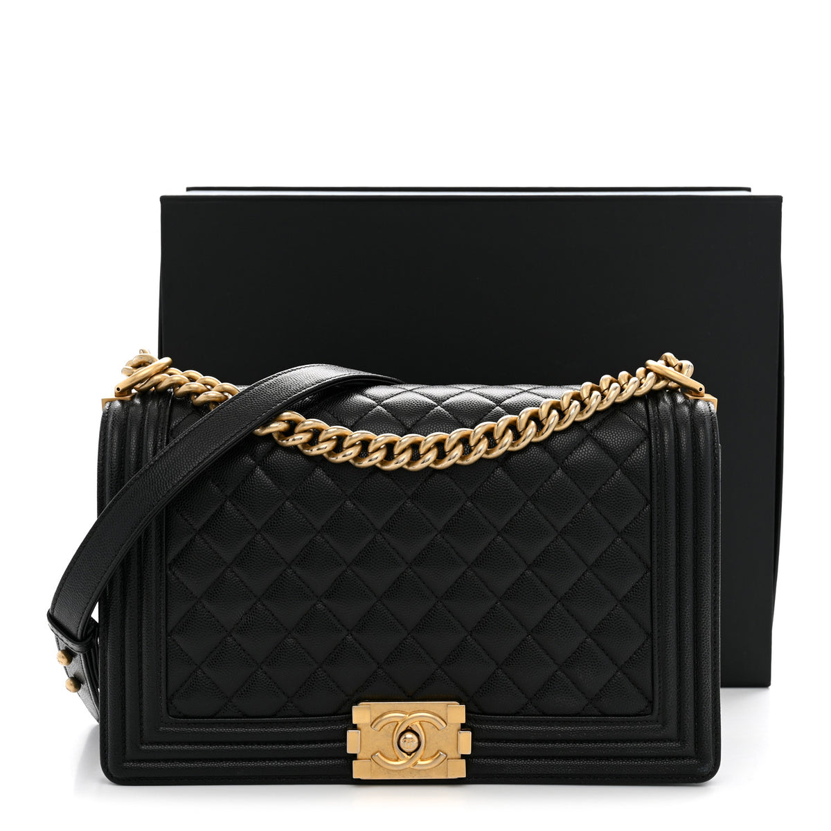 Chanel Caviar Quilted New Medium Boy Flap Black 12 of 12