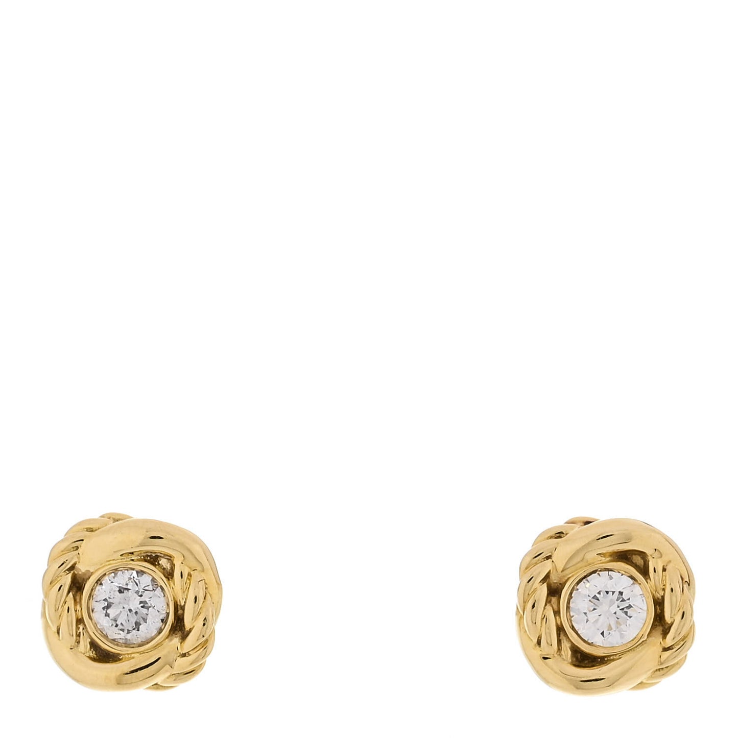 18K Yellow Gold Diamond Infinity Earrings