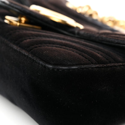 Gucci Velvet Matelasse Mini GG Marmont Shoulder Bag Black 10 of 25